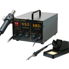 SS-989B Pro'sKit Паяльная станция цифровая двухканальная (паяльник 60Вт, фен 24л/мин, LED-индикация, антистатическая защита)