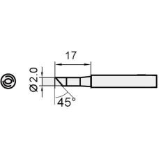 5SI-216N-2C Pro'sKit Жало сменное (скос 45 град. диам. 2 мм)